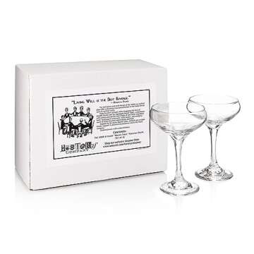 Elegant 1930 Cocktail Coupe Glass Set for Craft Cocktails