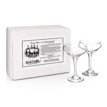 Elegant 1930 Cocktail Coupe Glass Set for Craft Cocktails