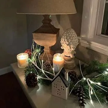 Hypestar Lighted Garland with Birch Twigs, 6FT Lighted Garlands with 48 LEDs for Easter Decorations Indoor, Birch Garland with Lights and Timer for Easter Day (Battery Operated Birch Garland)