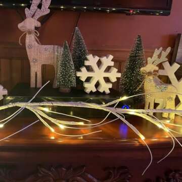 Hypestar Lighted Garland with Birch Twigs, 6FT Lighted Garlands with 48 LEDs for Easter Decorations Indoor, Birch Garland with Lights and Timer for Easter Day (Battery Operated Birch Garland)