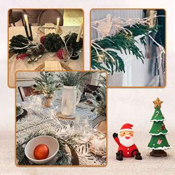 Hypestar Lighted Garland with Birch Twigs, 6FT Lighted Garlands with 48 LEDs for Easter Decorations Indoor, Birch Garland with Lights and Timer for Easter Day (Battery Operated Birch Garland)