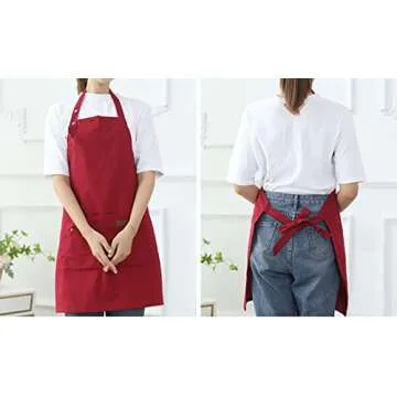 Shmimy Personalized Custom Apron For Men Women Kitchen Cooking Canvas Aprons Customized with Pockets Name Text Logo Picture