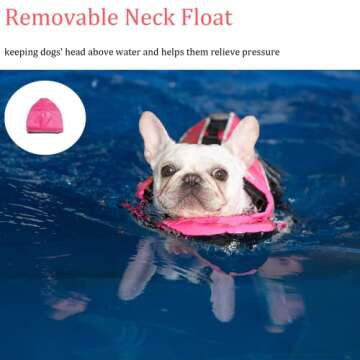 Mklhgty Dog Life Jacket - High Buoyancy Reflective Vest with Rescue Handle