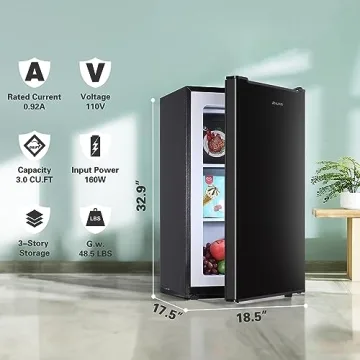 Anukis 3.0 Cu.ft Compact Freezer with Adjustable Temp