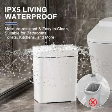 Vanpopubs 2 Pack 2.7 Gal Bathroom Trash Can with Lid, Automatic Trash Can Small Smart Garbage Can Touchless, Slim Motion Sensor Waterproof Plastic Trash Bins for Bedroom Office Kitchen Toilet