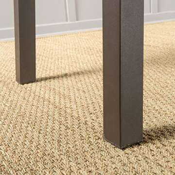 Christopher Knight Home Della Acacia Wood Dining Table, Natural Stained with Rustic Metal, 32.25 in x 69 in x 29.5 in, Brown, Grey