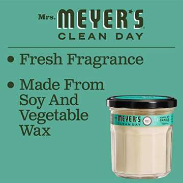 MRS. MEYER'S CLEAN DAY Soy Candle - Basil Scent, 2 Pack