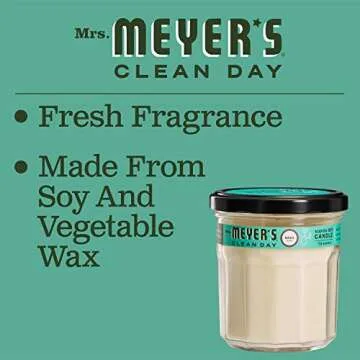 MRS. MEYER'S CLEAN DAY Soy Candle - Basil Scent, 2 Pack