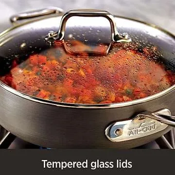 All-Clad HA1 Hard Anodized Non Stick Everyday Pan w/ Lid and Handles, 12 Inch, Induction, Oven Broiler Safe 500F, Lid Safe 350F, Deep Frying Pan, Skillet, Pots and Pans, Kitchen, Cookware, Black
