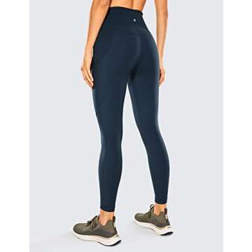 CRZ YOGA Women's Naked Feeling Workout Leggings 25" - High Waisted Yoga Pants with Side Pockets