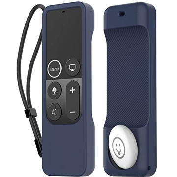AhaStyle Protective Case for Apple TV Siri Remote with AirTag Holder, Anti-Slip Silicone Cover