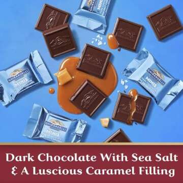 GHIRARDELLI Premium Chocolate Assortment - Milk, Dark, Sea Salt, Caramel and 60% Cacao Squares, 23.8 oz Bag