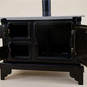 Miniature Black Range Cooker for Dollhouses 1:12 Scale