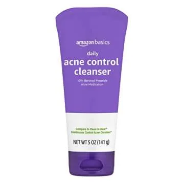 Amazon Basics Acne Cleanser Face Wash - Daily Control, Maximum Strength 10% Benzoyl Peroxide, 5 Ounc...