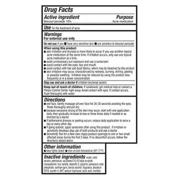 Amazon Basics Acne Cleanser Face Wash - Daily Control, Maximum Strength 10% Benzoyl Peroxide, 5 Ounce (Pack of 3)