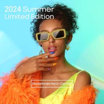 modelones Neon Gel Nail Polish - Summer 6 Colors Gel Polish Set Hot Pink Orange Bright Nail Polish Yellow Green Purple LED Gel Nail Kit Popular Nail Art DIY Manicure Gifts DIY Salon