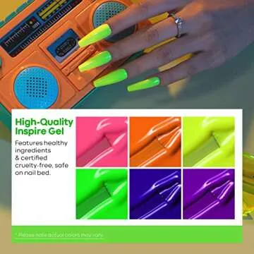 modelones Neon Gel Nail Polish - Summer 6 Colors Gel Polish Set Hot Pink Orange Bright Nail Polish Yellow Green Purple LED Gel Nail Kit Popular Nail Art DIY Manicure Gifts DIY Salon
