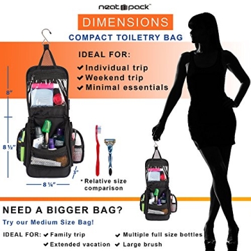 NeatPack Compact Hanging Toiletry Bag for Travelers