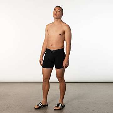 SAXX Underwear Co. Men's Ultra Super Soft Boxer Brief Fly 3Pk, Classic Ultra 18, Large