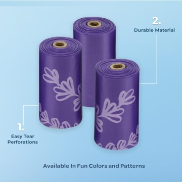 Durable Best Pet Supplies Dog Poop Bags in Purple for Cleanup