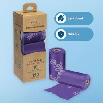 Durable Best Pet Supplies Dog Poop Bags in Purple for Cleanup