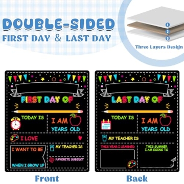 Double-Sided First Day of School Chalkboard Sign