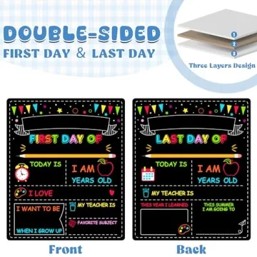 Double-Sided First Day of School Chalkboard Sign