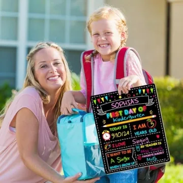 Double-Sided First Day of School Chalkboard Sign