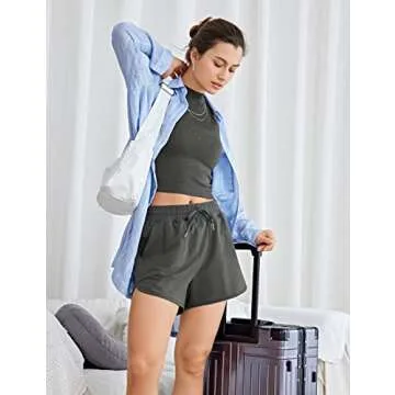 CRZ YOGA Women's 3.5'' Sweat Shorts for Casual Wear