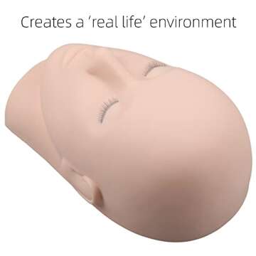 Practice Lash Mannequin Head Flat Head Doll Head Manakin Eyelids for Lash Practice Eyelash Mannequin...