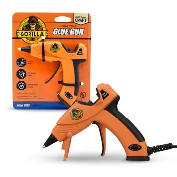 Gorilla Dual Temp Mini Hot Glue Gun with Precision Nozzle and Safety Features for DIY and Crafts