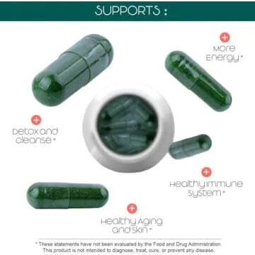 Teaveli Organic Spirulina & Chlorella Capsules – 180 Count