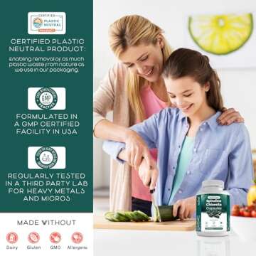 Teaveli Organic Spirulina & Chlorella Capsules – 180 Count