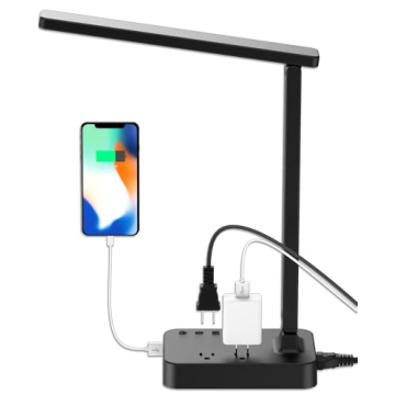 Drevet LED Desk Lamp with USB Charging and Power Outlets