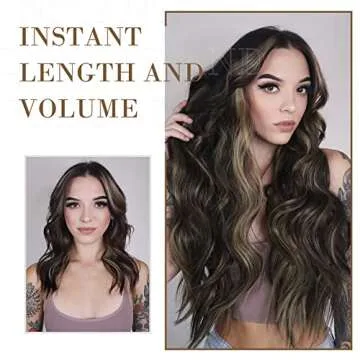 REECHO Hair Extensions, 4PCS Clip in Hair Extensions HE001 Natural Soft Synthetic Hairpieces for Women, Dark Ash Blonde