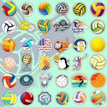 WAKEMOODEI Volleyball Stickers for Water Bottles 200 Sports Stickers for Teens Girls Boys Motivation...