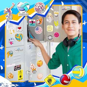 WAKEMOODEI Volleyball Stickers for Water Bottles 200 Sports Stickers for Teens Girls Boys Motivational Volleyball Stickers for Kids Volleyball Team Gifts Stuff Party Decorations