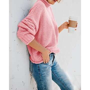 Stylish Saodimallsu Women's Oversized Turtleneck Sweater