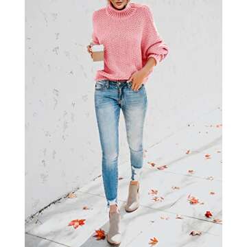 Stylish Saodimallsu Women's Oversized Turtleneck Sweater