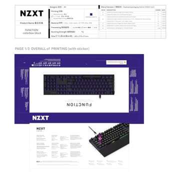 NZXT USB Function TKL – Tenkeyless Gaming Keyboard – Gateron Red Mechanical Switches: Linear, Fa...