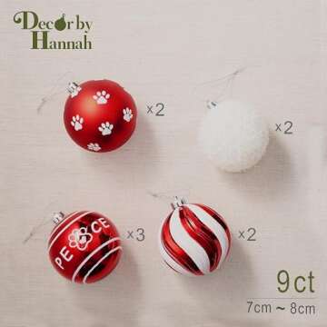 DecorbyHannah Valentine's Day Christmas Ornaments - 9ct Set