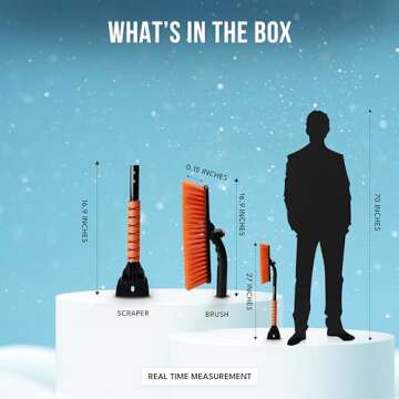 EcoNour 27" Pivoting Snow Brush for Winter Ice Removal