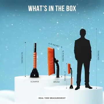 EcoNour 27" Pivoting Snow Brush for Winter Ice Removal