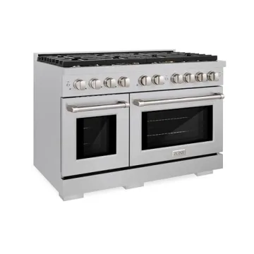 ZLINE 48in. Double Oven Gas Range - 8 Brass Burners