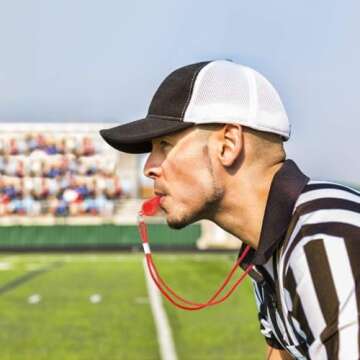 Hipat Whistle,12PCS Red Plastic Whistles with Lanyard, Loud Crisp Sound Whistles Bulk Ideal for Coaches, Referees, and Officials (Red(12PCS))