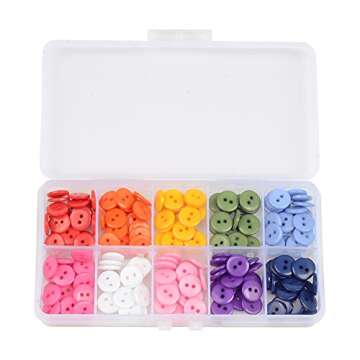 200 OELFFOW Round 10mm Sewing Buttons for Crafts