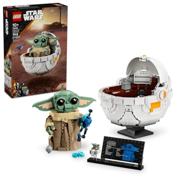 LEGO Star Wars: The Mandalorian Grogu with Hover Pram Building Toy Set - Creative Star Wars Gift for...