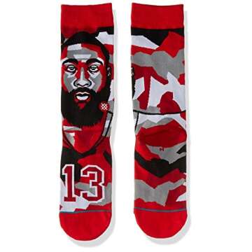 Stance Men's Mosaic Harden Crew Sock, Red, L