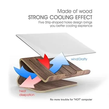 Elegant SAMDI Laptop Stand Wood with Ventilation for Laptops