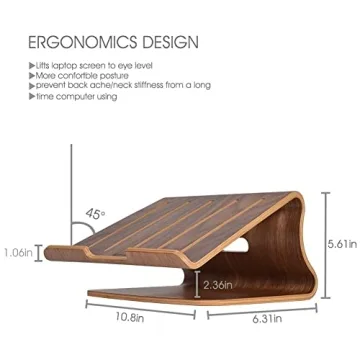 Elegant SAMDI Laptop Stand Wood with Ventilation for Laptops
